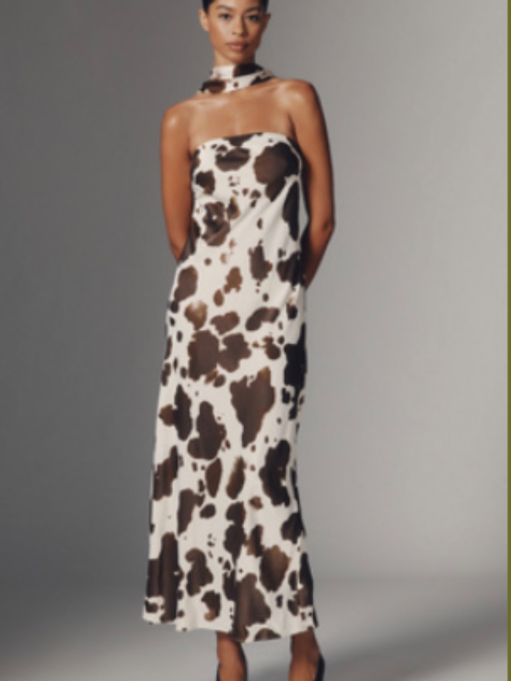 NWT $158 Cow Animal Print The Tilda Slip Dress Size Small Detachable Straps